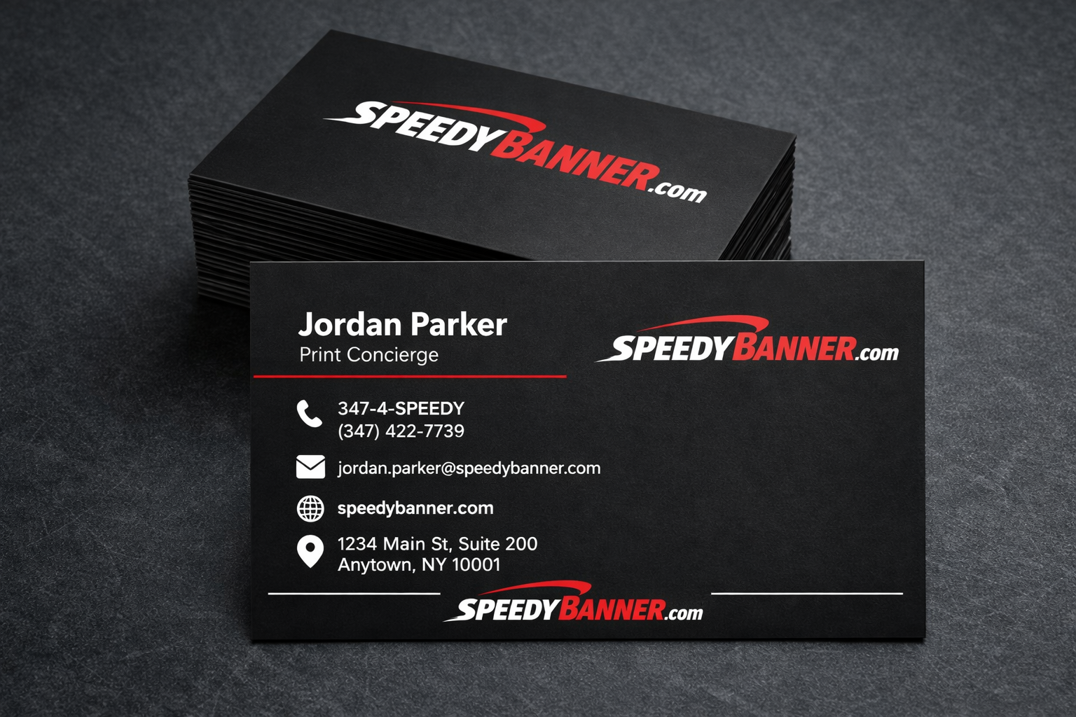 SpeedyBanner Business Card Dark