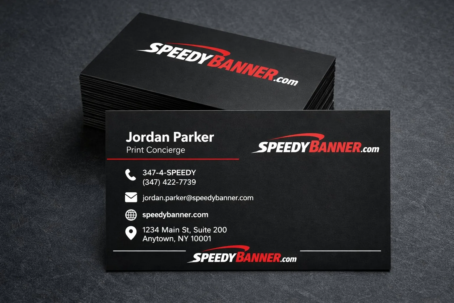 SpeedyBanner Business Card Dark
