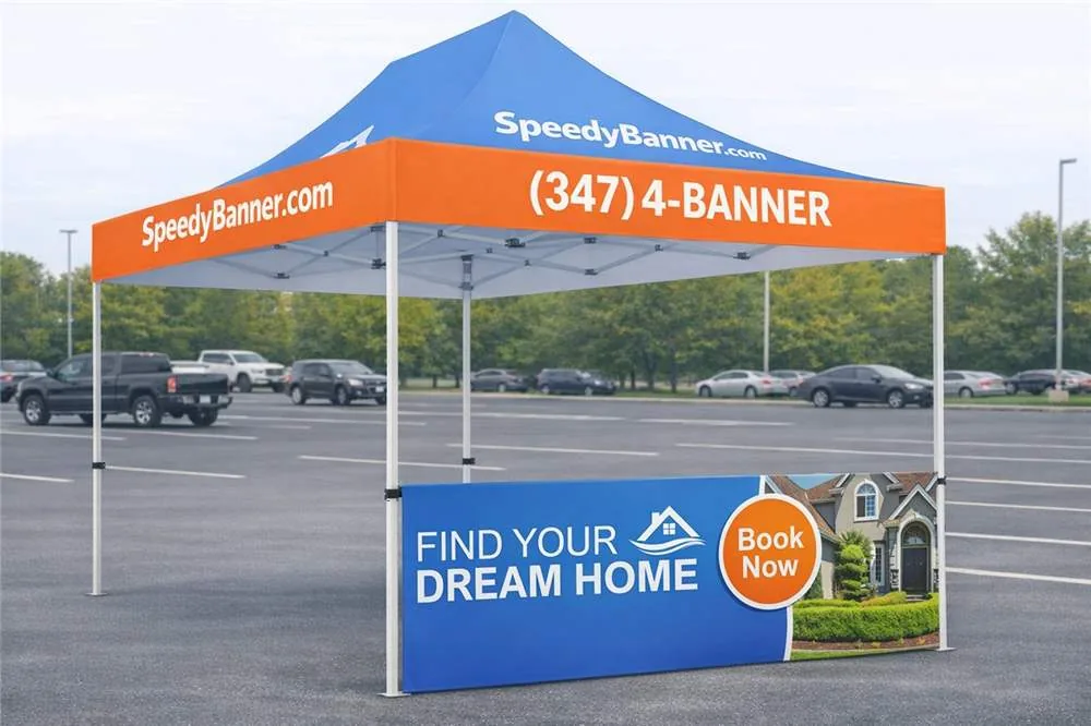Custom tent banner for trade shows and farmers markets